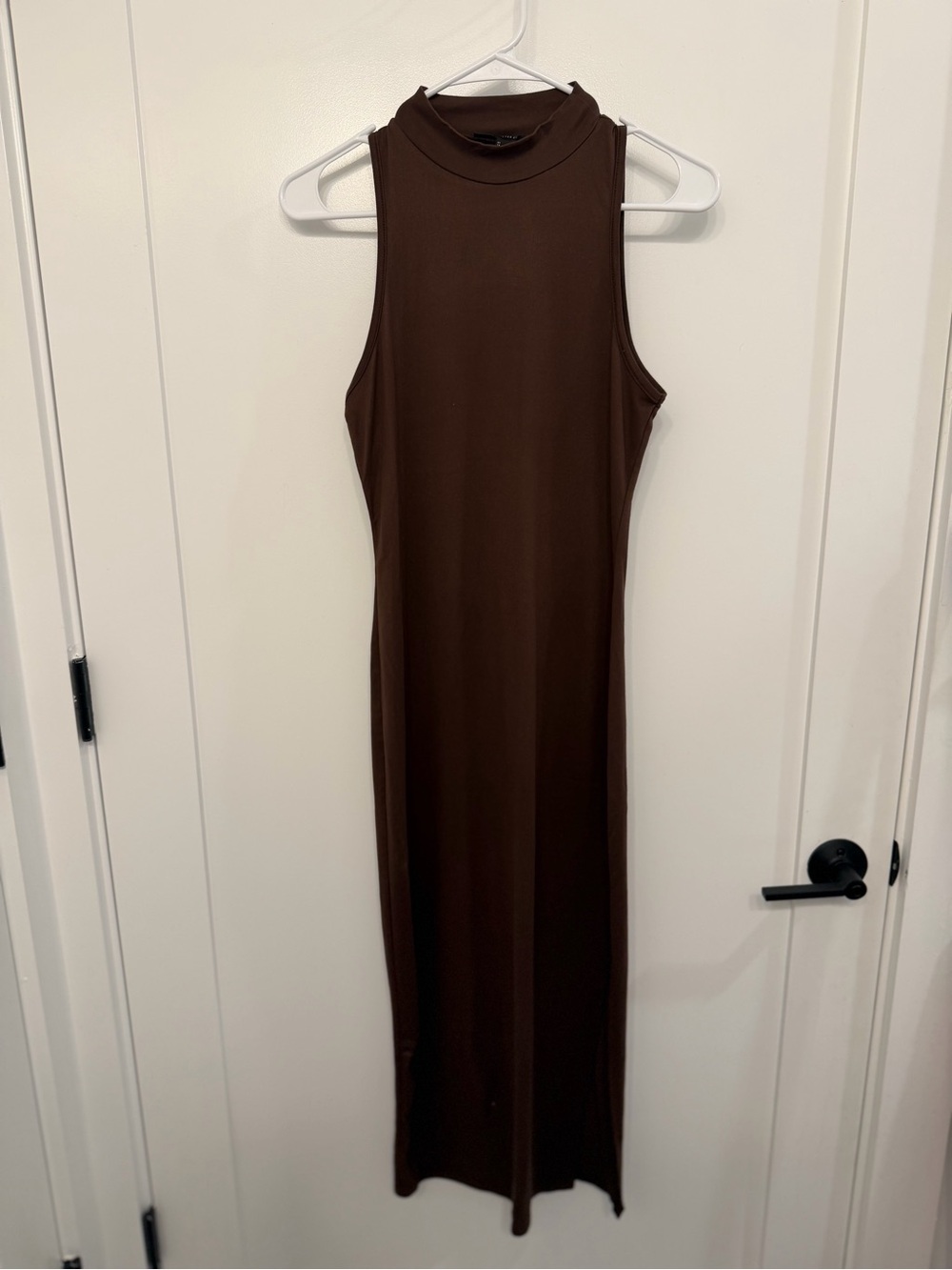 Forever 21 Sleeveless Mock Neck Midi Dress in Brown